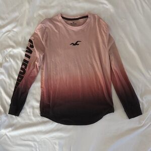 Hollister Pink to Black Ombre Long Sleeve Tee
